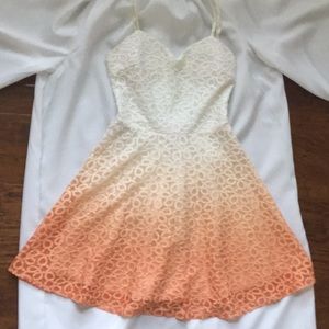 White and Orange Ombré Dress